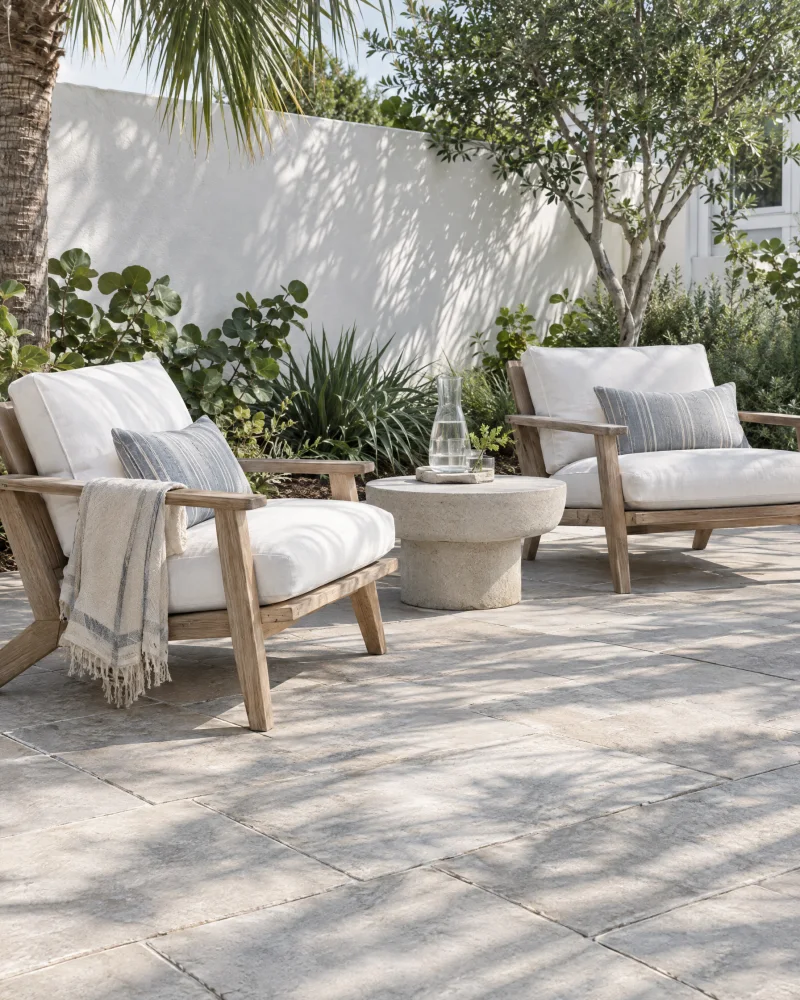 Patio with lounge chairs and a dining area